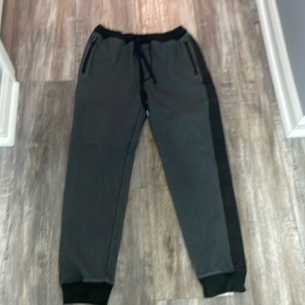 Express Men's Charcoal Gray & Black Joggers Medium